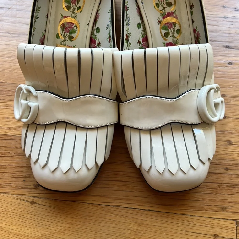 Gucci Marmont white patent leather heels - Picture 11 of 16